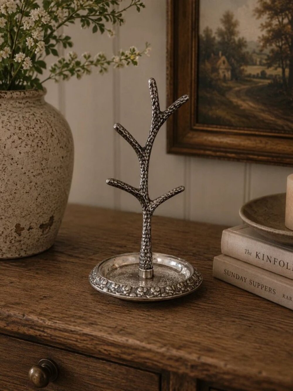 Vintage Silver Tree Jewelry Organizer